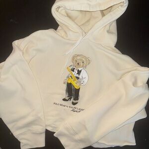 Ralph Lauren Cream Hoodie with Bear Design